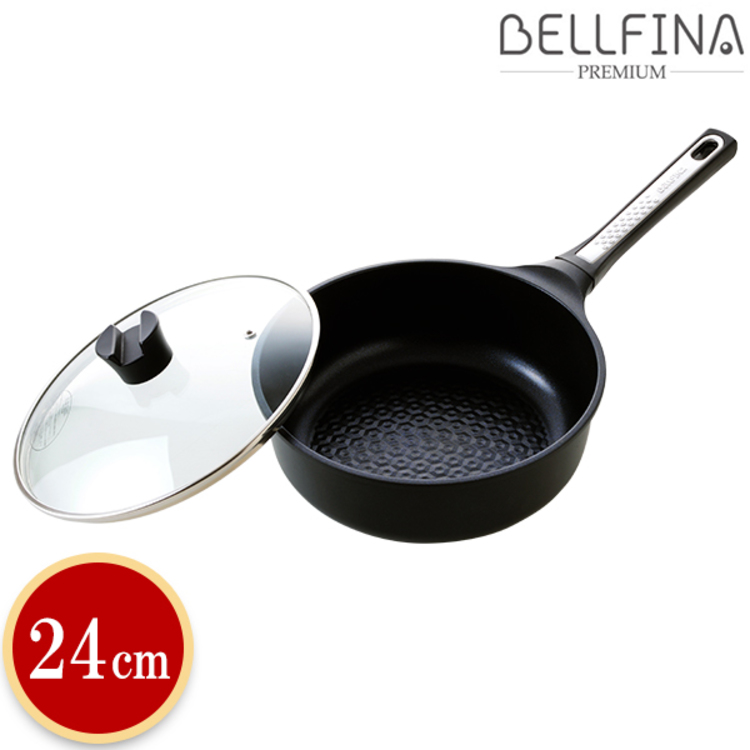 特別価格 ベルフィーナプレミアム ダイヤモンドエンボスパン 蓋付24cm ｔｂｓショッピング