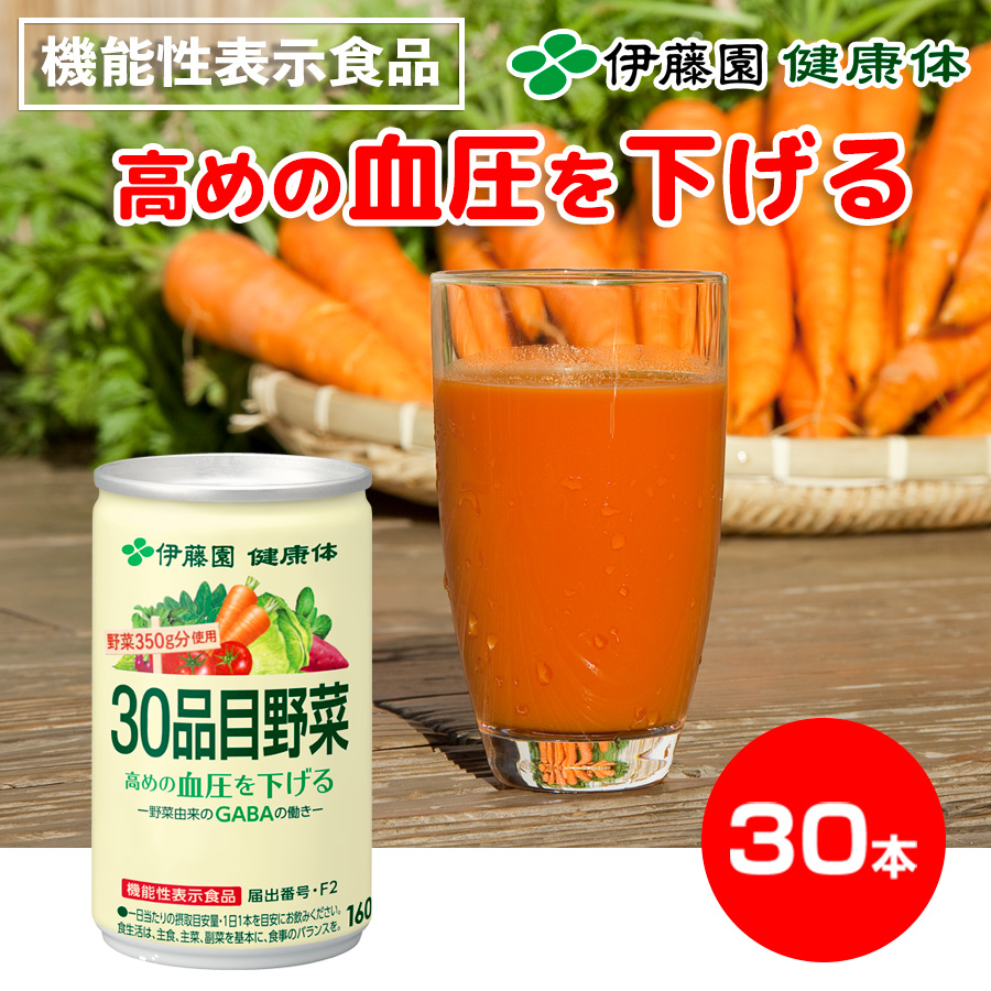 機能性表示食品】伊藤園「健康体」30品目野菜（缶）／160g×30本