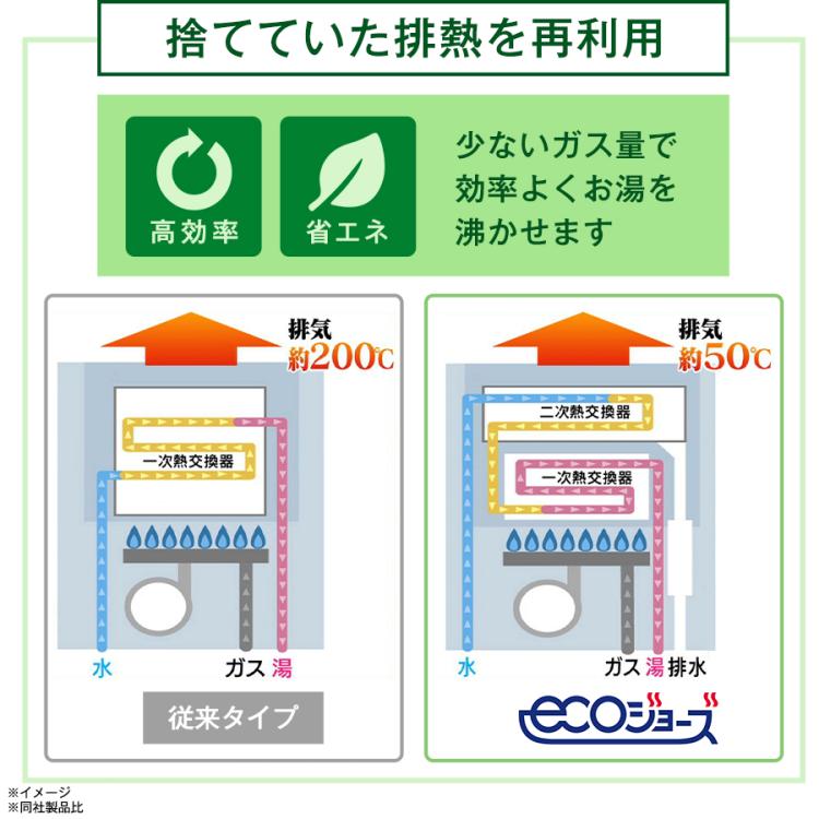 特別価格】ノーリツ 省エネ型ガス給湯器エコジョーズ／追い焚き20号