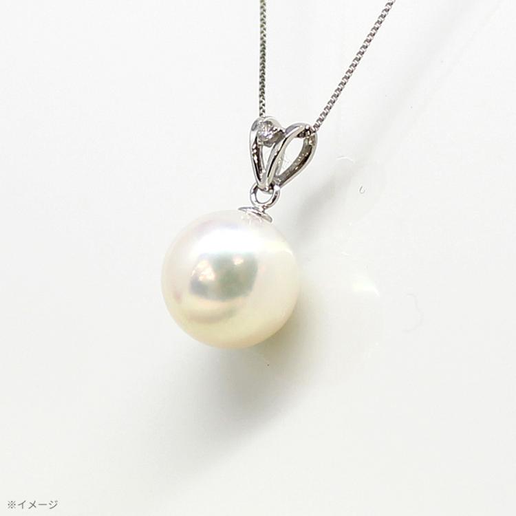 特価品P146準花珠アコヤ真珠ダイヤ付WGペンダント7.0～7.5㎜ 花珠級 高品質