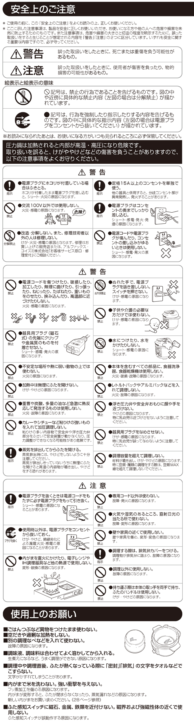 使用上の注意