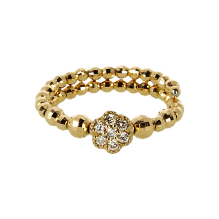 花模様の18金リング12号2.6g リング・指輪 14号 花 フラワー 透かし 18金 K18イエロー