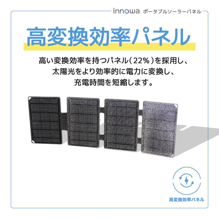 n*読様 【防災&アウトドアに】コンパクトかつ高性能215W 折りたたみソーラー innowa（イノワ ） 防水ポータブルソーラーパネル／アウトドア／防災