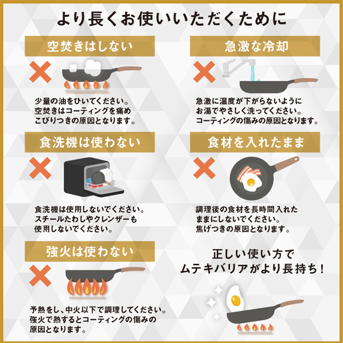 ムテキバリアフライパン／24cm&20cmセット または 24cm 深型