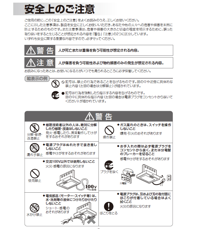 安全上の注意