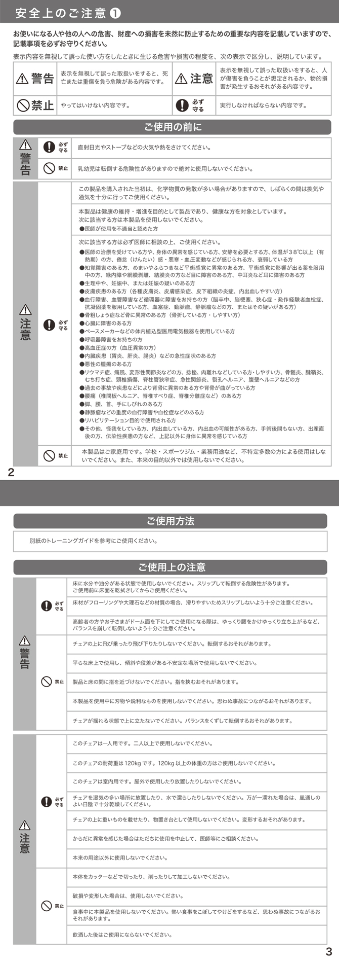 使用上の注意