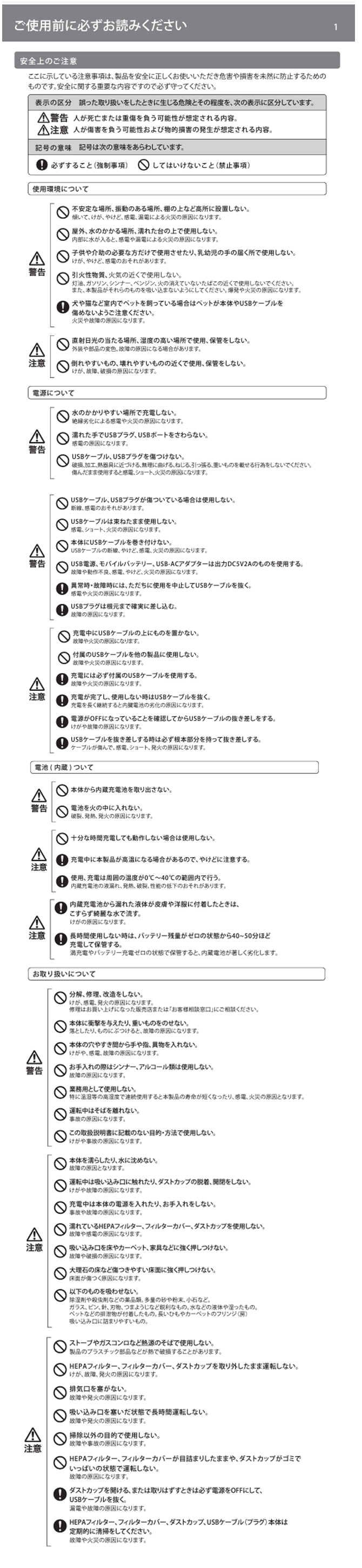 使用上の注意