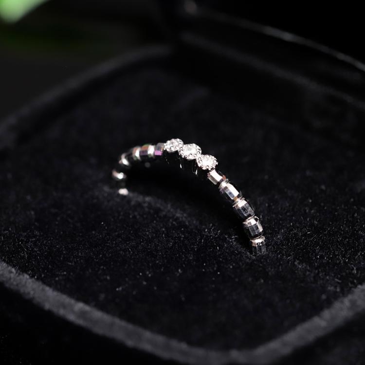 ダイヤ3石】8号~20号対応 Pt950 合計0.03ct ダイヤストレッチ