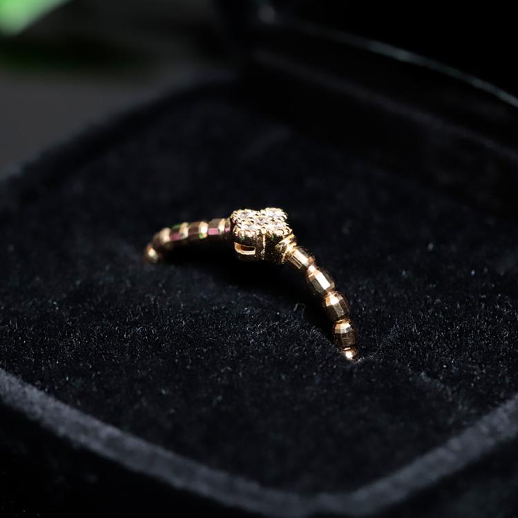 ダイヤ花】8号~20号対応 K18YG 合計0.05ct ダイヤストレッチリング