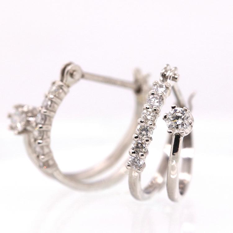 ダイヤ0.44ct ダイヤモンド 2P イヤリング pt850 プラチナ