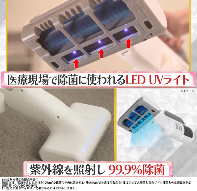 独自技術「光クリーンメカニズム」
波長253.7nmの紫外線（UV）を照射
99.9％の除菌が可能(※)