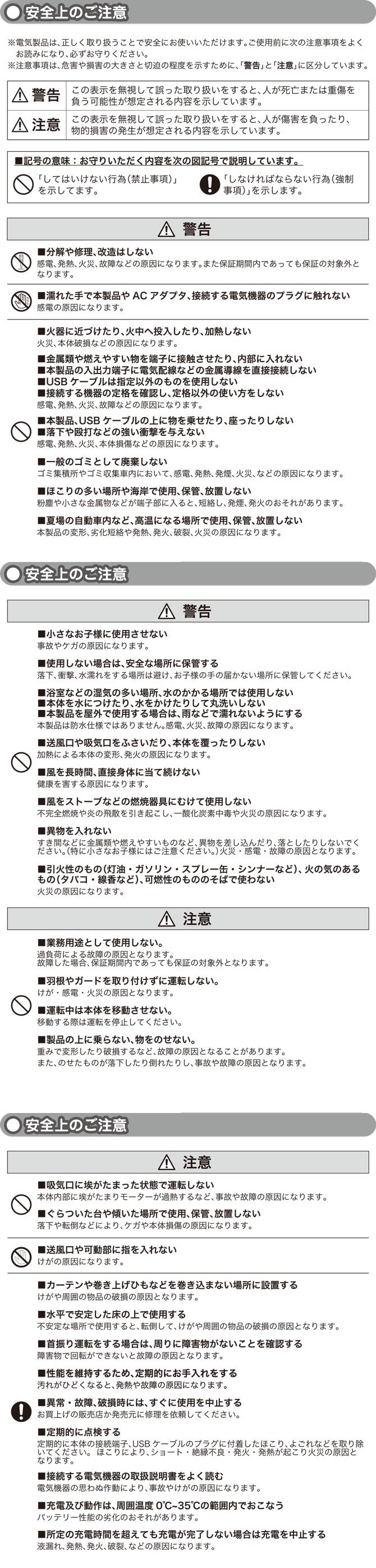 使用上の注意