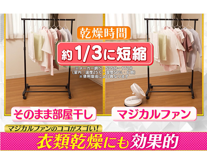 衣類乾燥にも大活躍！約1/3に時短へ