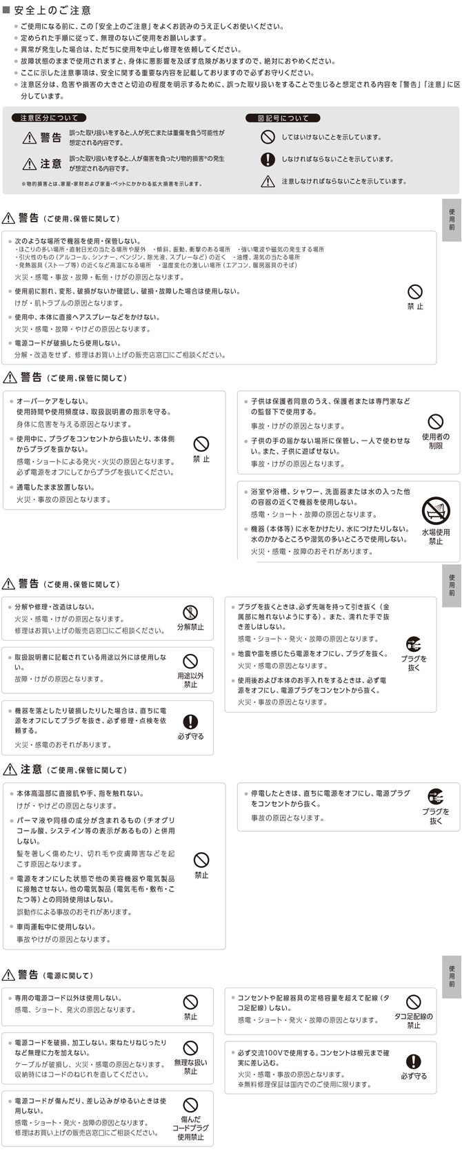 注意事項