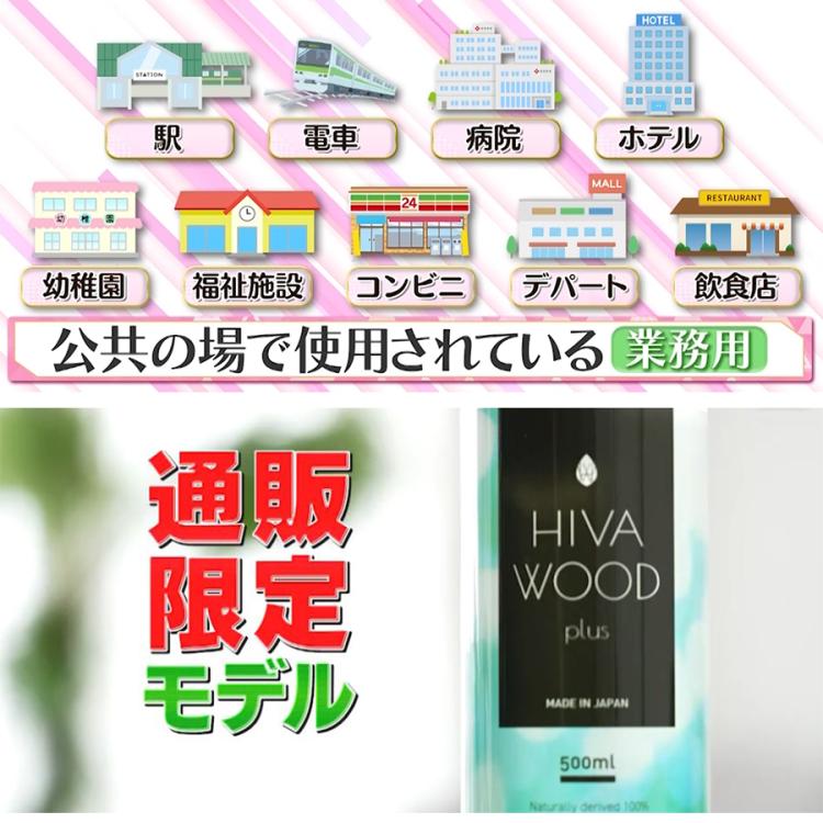 ヒバウッドプラス　500ml 3本セット ヒバウッドプラス ボトル500ml+マイクロファイバークロス