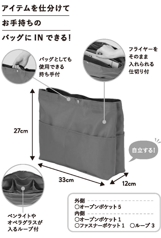 おしゃれに収納できる「推し活」応援グッズ
バッグインバッグ