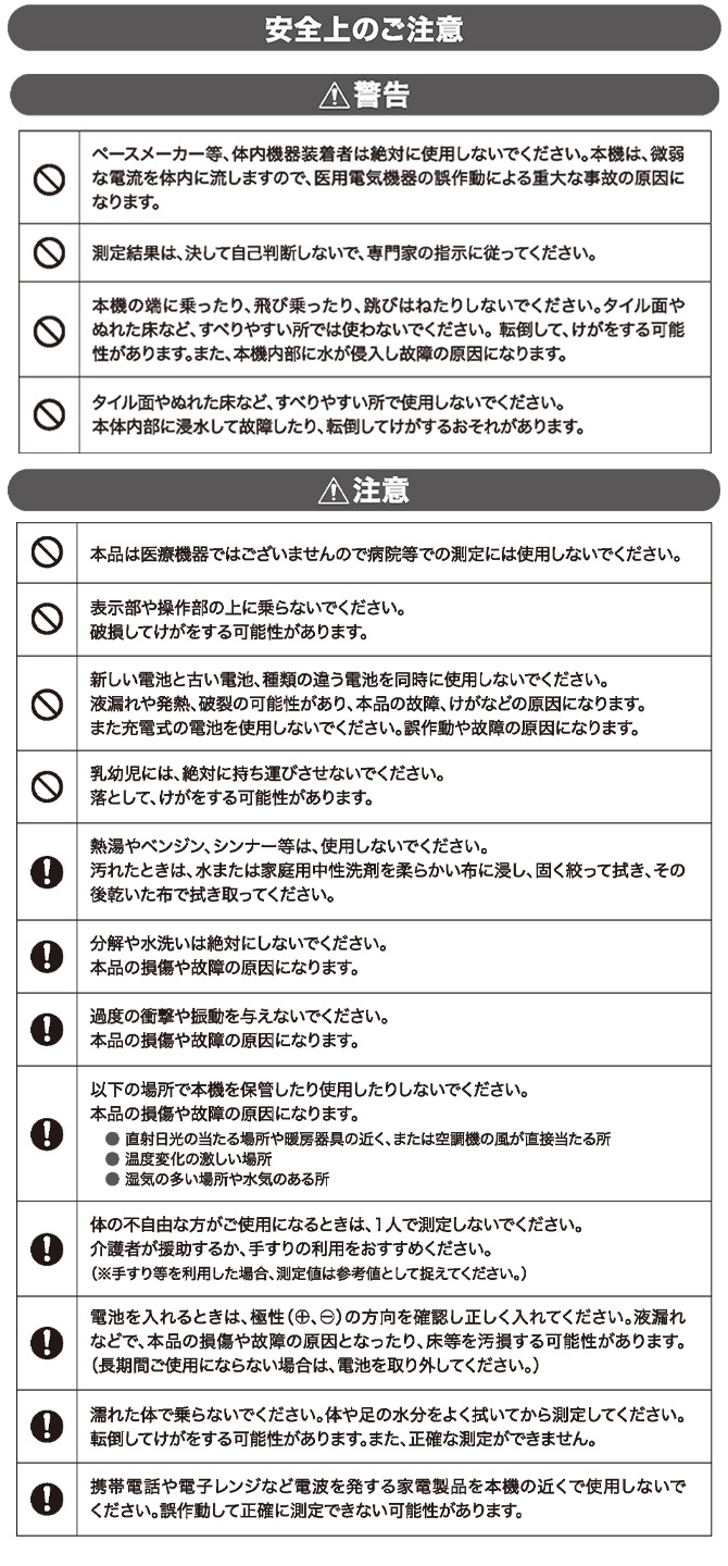 使用上の注意