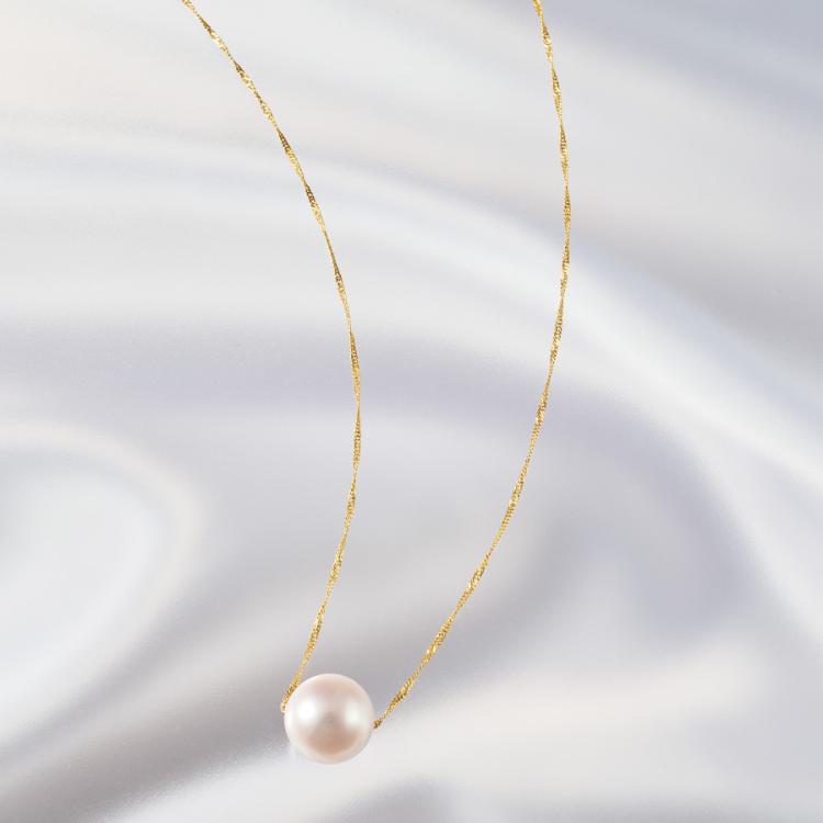 高島屋 純金9.5mm珠あこや真珠スルーペンダント | TBSショッピング