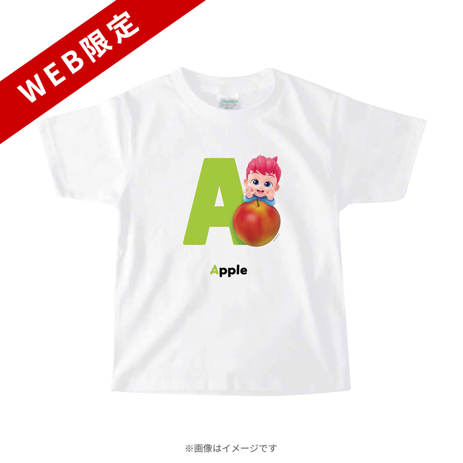 Pinkfong Bebefinn アルファベットキッズTシャツ(ホワイト)【WEB限定