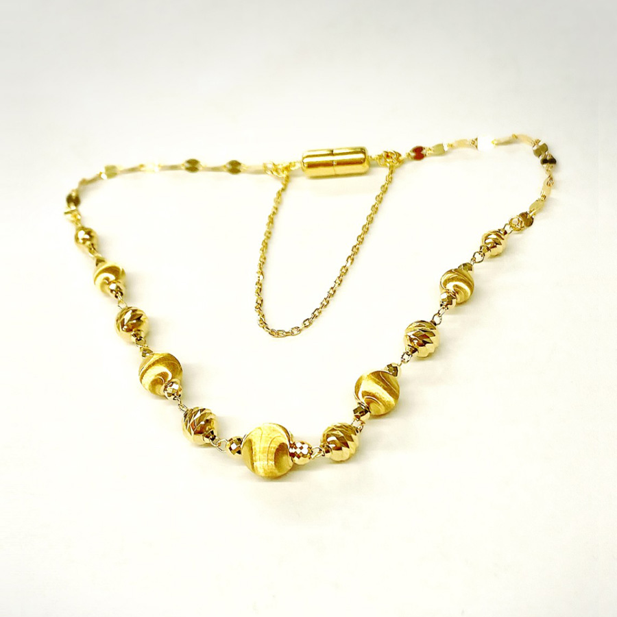 スーパー天珠　金銭釣天珠とK18Gのブレスレット　オマケ付き　つるさん専用 ki-br-005-0n.jpg