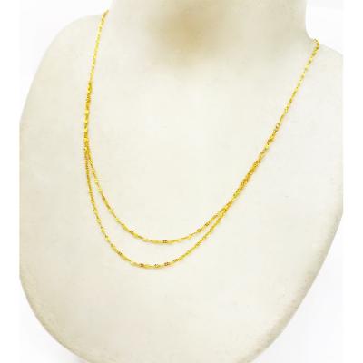 純金ミディアムダブルクローバーネックレス 純金ミディアムダブルクローバーネックレス