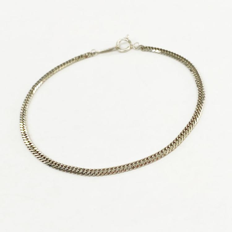 純プラチナ六面カットW喜平ブレスレット 18cm／造幣局検定マーク入り