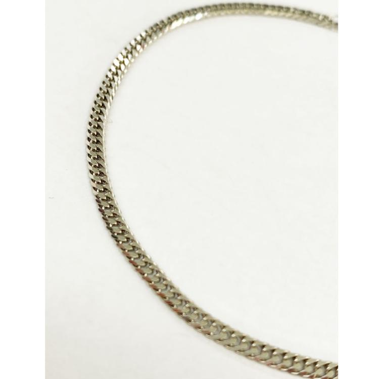 純プラチナ六面カットW喜平ブレスレット 18cm／造幣局検定マーク入り