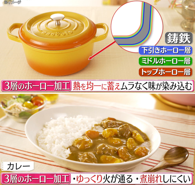 3層のホーロー加工により
ムラなく味が染み込む