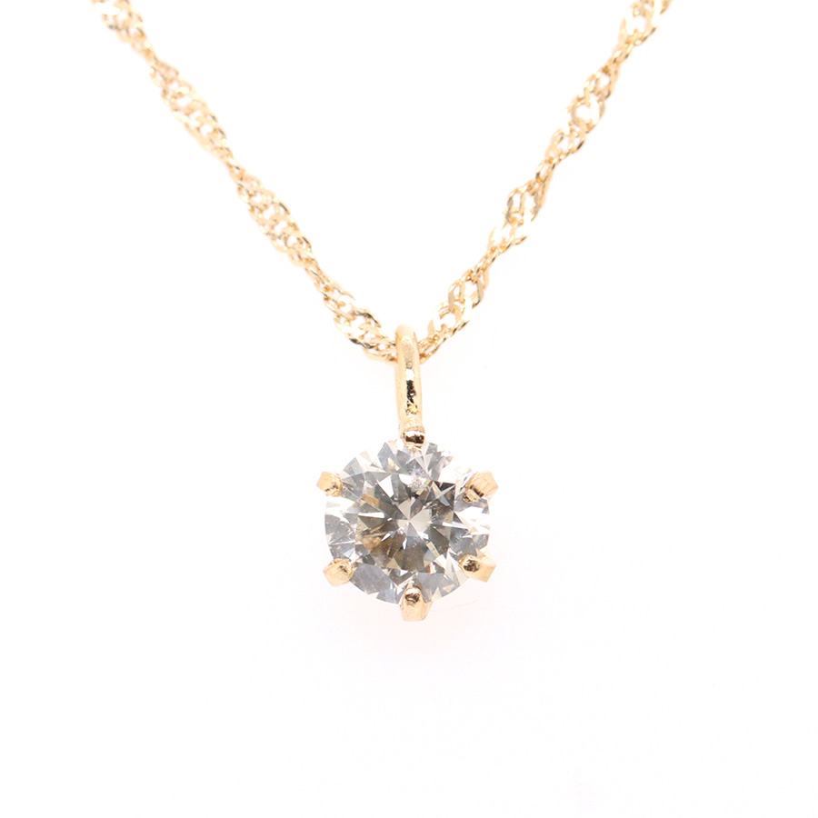 【1円スタート！】ダイヤモンド0.15ct キャレ K18GPペンダント ホワイト【鑑別書付】 ダイヤモンド K18ネックレス(計0.15カラット⁄テーパーバケット⁄ライン