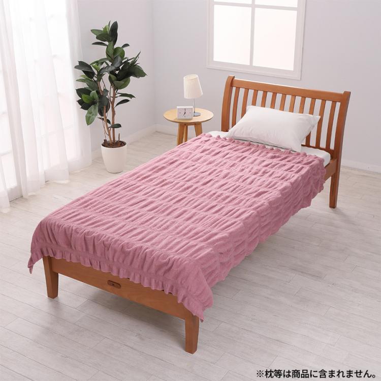 美月　　170×70 ピンク系＆シングル掛け1.7kg SEVENDAYS タオルケット（綿先染めチェック）(（シングル）140×190cm