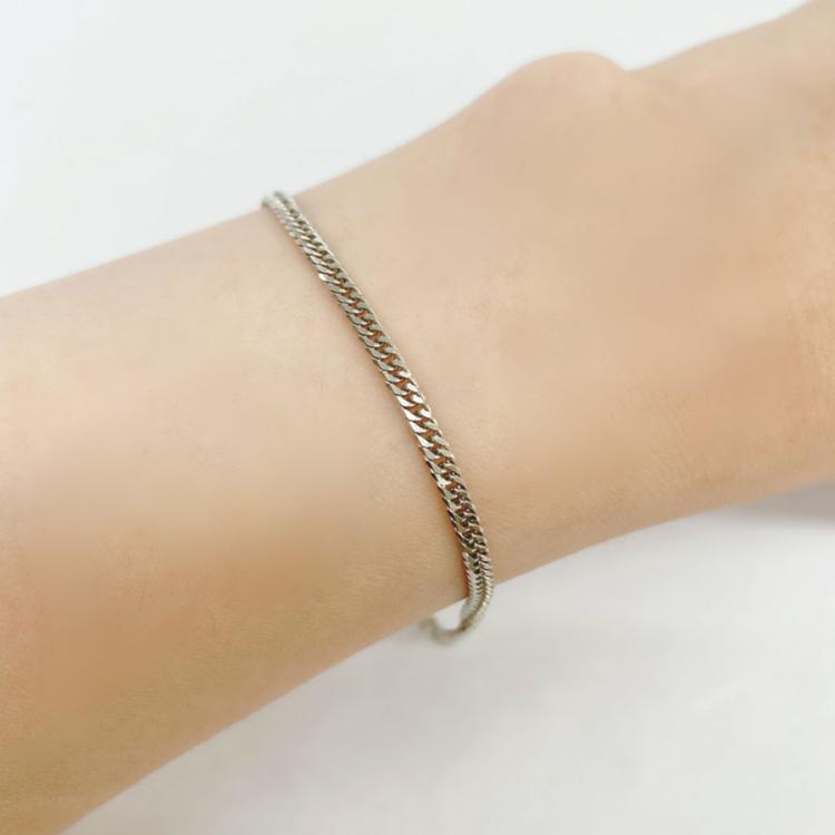 純プラチナ六面カットW喜平ブレスレット 18cm／造幣局検定マーク入り 