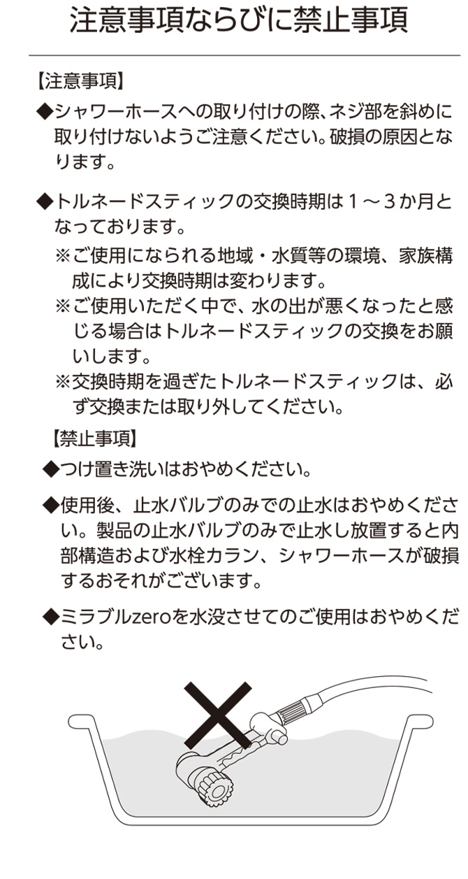 注意事項ならびに禁止事項