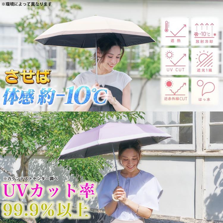 50cm＞遮夏クール晴雨兼用傘 氷のうセット／サンブロックラボ／3段