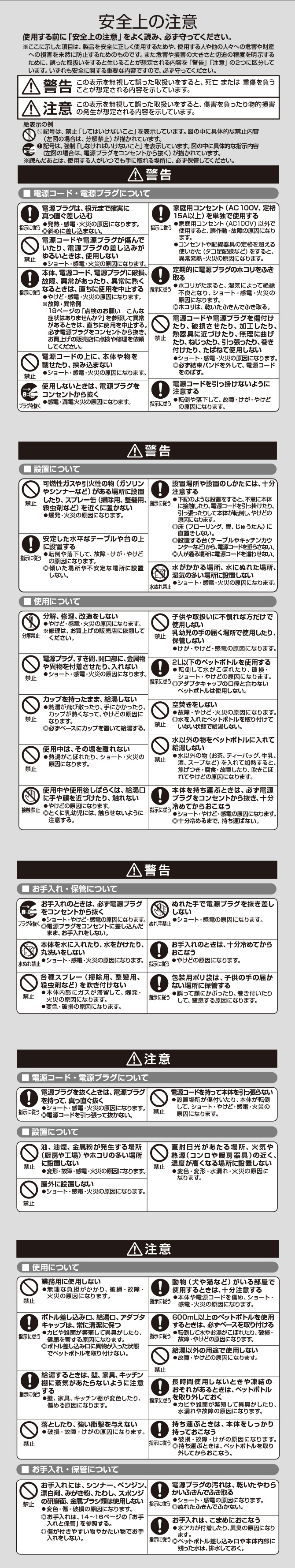 使用上の注意