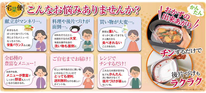 電子レンジでチンするだけ！
京都で作った和のおかず