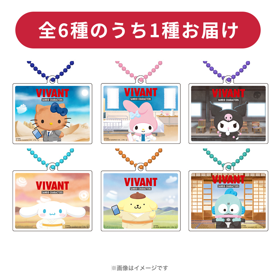 日曜劇場『VIVANT』×サンリオキャラクターズ重なるアクリルキーホルダー全6種 日曜劇場『VIVANT』×サンリオキャラクターズ／ 重なるアクリル