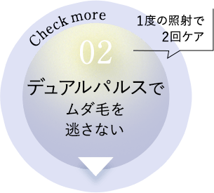02 デュアルパルスでムダ毛を逃がさない ボタン