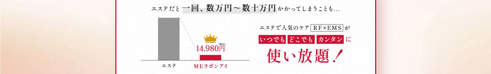 《圧倒的なコストパフォーマンス》エステで人気のケア（RF×EMS）がいつでも・どこでも・カンタンに使い放題！