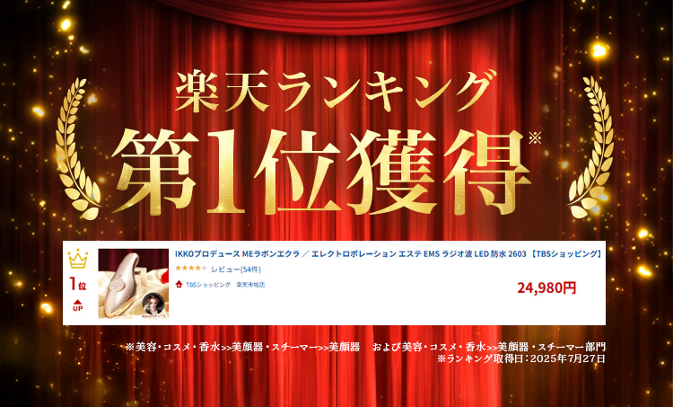 楽天・Yahooショッピングの美顔器部門で1位獲得