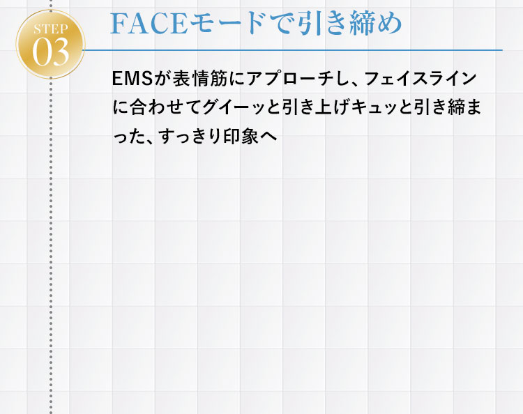 Step.3 FACEモードで引き締め