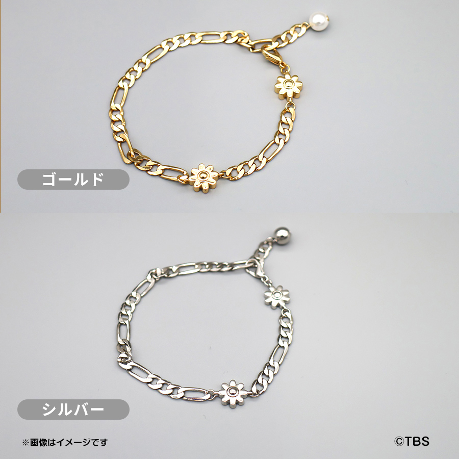 FLOWERS チェーンブレスレット（GOLD/SILVER）